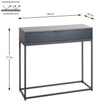 Konsole >52882< in anthrazit, schwarz - 80x77x28cm (BxHxT)