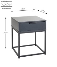 Konsolentisch >54857< in anthrazit, schwarz - 40x50x40cm (BxHxT)