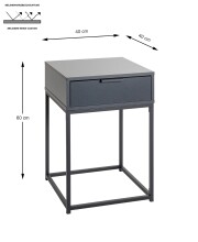 Konsolentisch >54858< in anthrazit, schwarz - 40x60x40cm (BxHxT)