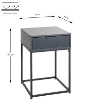 Konsolentisch >54858< in anthrazit, schwarz - 40x60x40cm (BxHxT)