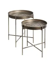 Beistelltisch >55223< (2er Set) in kupfer, Metall -...