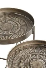Beistelltisch >55223< (2er Set) in kupfer, Metall - 49x42cm (HxD)