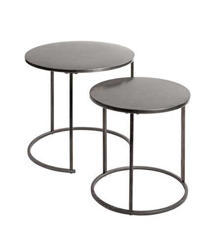 Beistelltisch >55888< (2er Set) in anthrazit, Metall - 43x40cm (HxD)