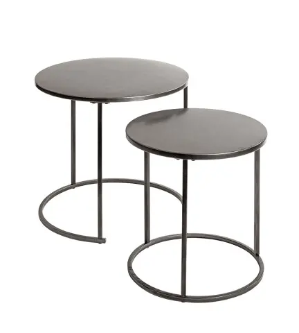 Beistelltisch >55888< (2er Set) in anthrazit, Metall - 43x40cm (HxD)