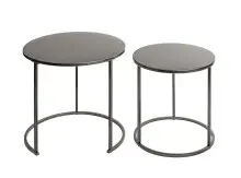 Beistelltisch >55888< (2er Set) in anthrazit, Metall - 43x40cm (HxD)