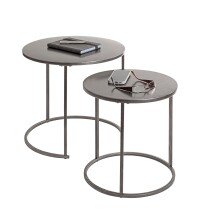 Beistelltisch >55888< (2er Set) in anthrazit, Metall - 43x40cm (HxD)