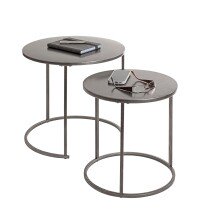 Beistelltisch >55888< (2er Set) in anthrazit, Metall - 43x40cm (HxD)