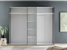 Drehtürenschrank >Aska< 6 Böden, 1 Stange, Graphit / Mauvella Eiche Dekor - 249x210x53 (BxHxT)