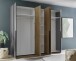 Drehtürenschrank >Aska< 6 Böden, 1 Stange, Graphit / Mauvella Eiche Dekor - 249x210x53 (BxHxT)