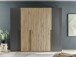 Drehtürenschrank >Aska< 6 Böden, 1 Stange, Graphit / Mauvella Eiche Dekor - 249x210x53 (BxHxT)