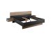 Bettanlage >Aska< 2 Nachtkonsolen, Graphit / Mauvella Eiche Dekor - 285x95x205 (BxHxT)