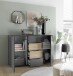 Sideboard >Aska< 2 Türen, 4 Schübe, Graphit /Mauvella Eiche Dekor - 134,8x89x40 (BxHxT)