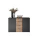Sideboard >Aska< 4 Schübe, 2 Türen, Graphit /Mauvella Eiche Dekor - 134,8x89x40 (BxHxT)
