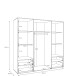 Drehtürenschrank >MOKKARIS< 4 Schübe, 4 Türen, in Schwarz - 205,9x200,1x58,8cm (BxHxT)
