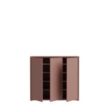 Schuhkommode >ALICE SPRINGS< 8 Böden, push to open, in Terrakotta - 109,2x99,1x34,9cm (BxHxT)