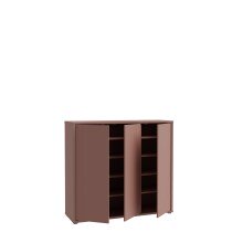 Schuhkommode >ALICE SPRINGS< 8 Böden, push to open, in Terrakotta - 109,2x99,1x34,9cm (BxHxT)