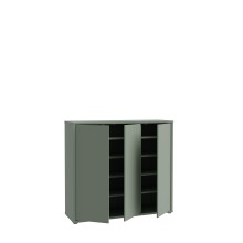 Schuhkommode >ALICE SPRINGS< 8 Böden, push to open, in Salbei - 109,2x99,1x34,9cm (BxHxT)