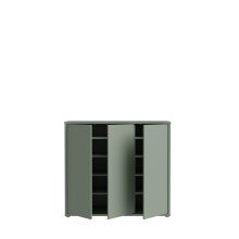 Schuhkommode >ALICE SPRINGS< 8 Böden, push to open, in Salbei - 109,2x99,1x34,9cm (BxHxT)