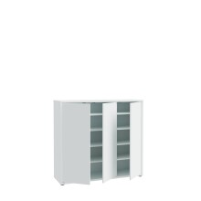 Schuhkommode >ALICE SPRINGS< 8 Böden, push to open, in Secret grey - 109,2x99,1x34,9cm (BxHxT)