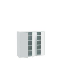 Schuhkommode >ALICE SPRINGS< 8 Böden, push to open, in Secret grey - 109,2x99,1x34,9cm (BxHxT)