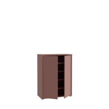 Schuhkommode >ALICE SPRINGS< 4 Böden, push to open, in Terrakotta - 74,5x99,1x34,9cm (BxHxT)