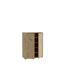 Schuhkommode >ALICE SPRINGS< 4 Böden, push to open, Artisan Eiche Dekor - 74,5x99,1x34,9cm (BxHxT)