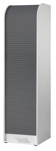 Jalousieschrank >Organizer< 4 Fächer, Ordnerhöhe, weiß matt / graphit - 45x164x40 (BxHxT)
