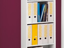 Jalousieschrank >Organizer< 4 Fächer, Ordnerhöhe, weiß matt / graphit - 45x164x40 (BxHxT)