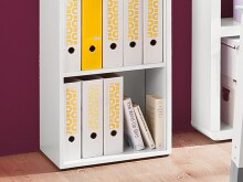 Jalousieschrank >Organizer< 4 Fächer, Ordnerhöhe, weiß matt / graphit - 45x164x40 (BxHxT)