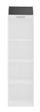 Jalousieschrank >Organizer< 4 Fächer, Ordnerhöhe, weiß matt / graphit - 45x164x40 (BxHxT)