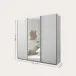 Schwebetürenschrank >Carano< Weiß / Spiegel, VOLLAUSSTATTUNG mit Spiegeltür, Schubladen und Einlegeböden - 215x204x63cm (BxHxT)