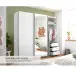 Schwebetürenschrank >Carano< Weiß / Spiegel, VOLLAUSSTATTUNG mit Spiegeltür, Schubladen und Einlegeböden - 215x204x63cm (BxHxT)