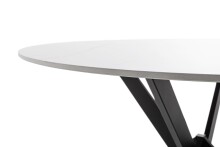 Esstisch >UBATE< rund, weiß marmoriert, Keramik - 76x120cm (HxD)