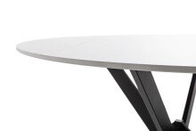 Esstisch >UBATE< rund, weiß marmoriert, Keramik - 76x120cm (HxD)
