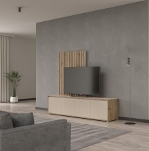 Wohnwand >SKELPE< (2-teilig) Artisan Eiche Dekor /...