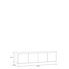 Wohnwand >SKELPE< (2-teilig) Artisan Eiche Dekor / Sand - 188,3x169,7x42cm (BxHxT)