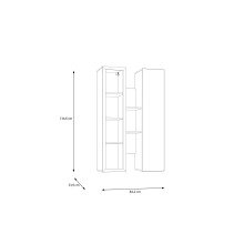Hängeschrank >BREATHTAKER< Vitrine, Mauvella Eiche Dekor / Sand - 84,2x134,6x33,9cm (BxHxT)