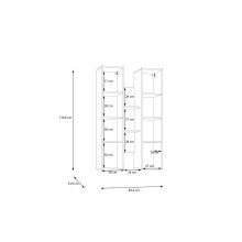 Hängevitrine >BREATHTAKER< 2 Türen, Terrakotta / Mauvella Eiche Dekor - 84,2x134,6x33,9cm (BxHxT)