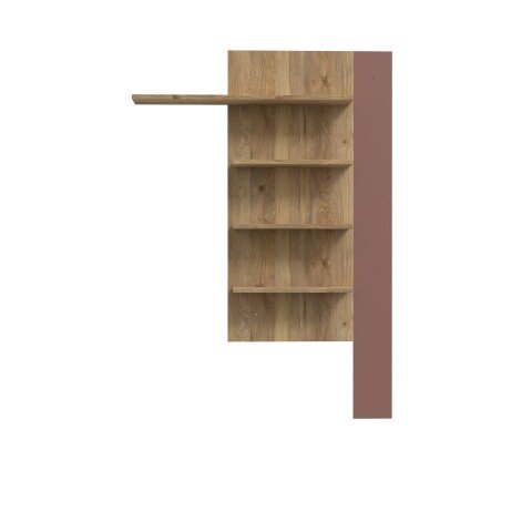 Wandregal >BREATHTAKER< 4 Böden, Terrakotta / Mauvella Eiche Dekor - 132,5x190x21,9 (BxHxT)