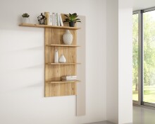 Wandregal >BREATHTAKER< 4 Böden, Sand / Mauvella Eiche Dekor - 132,5x190x21,9cm (BxHxT)