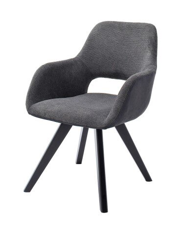 Schalenstuhl >ASELLA< in anthrazit, Stoffmix Fantasy/ Arizona - 56x86x64 (BxHxT)