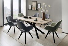 Schalenstuhl >ASELLA< in Oliv, Stoffmix Fantasy/...