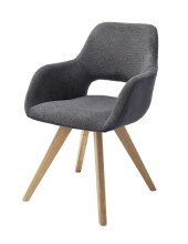 Schalenstuhl >ASELLA< in anthrazit, Stoffmix...
