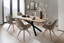 Schalenstuhl >ASELLA< in Lichtgrau, Stoffmix Fantasy/ Arizona - 56x86x64 (BxHxT)