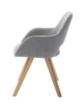 Schalenstuhl >ASELLA< in Lichtgrau, Stoffmix Fantasy/ Arizona - 56x86x64 (BxHxT)