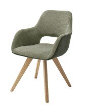 Schalenstuhl >ASELLA< in Oliv, Stoffmix Fantasy/...