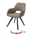 Drehstuhl >ASELLA< in cappuccino, Stoffmix Fantasy/ Arizona - 56x86x64cm (BxHxT)