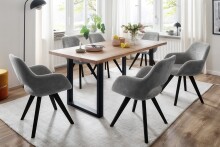 Drehstuhl >ASELLA< in Lichtgrau, Stoffmix Fantasy/ Arizona - 56x86x64cm (BxHxT)