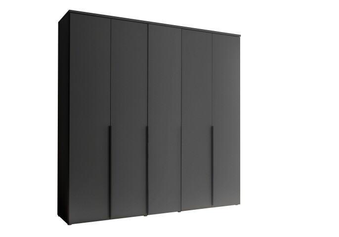 Drehtürenschrank >Kevo< 3 Böden, 3 Stangen, Graphit, Holzwerkstoff - 225x225x52 (BxHxT)