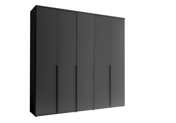 Drehtürenschrank >Kevo< 3 Böden, 3 Stangen, Graphit, Holzwerkstoff - 225x225x52 (BxHxT)